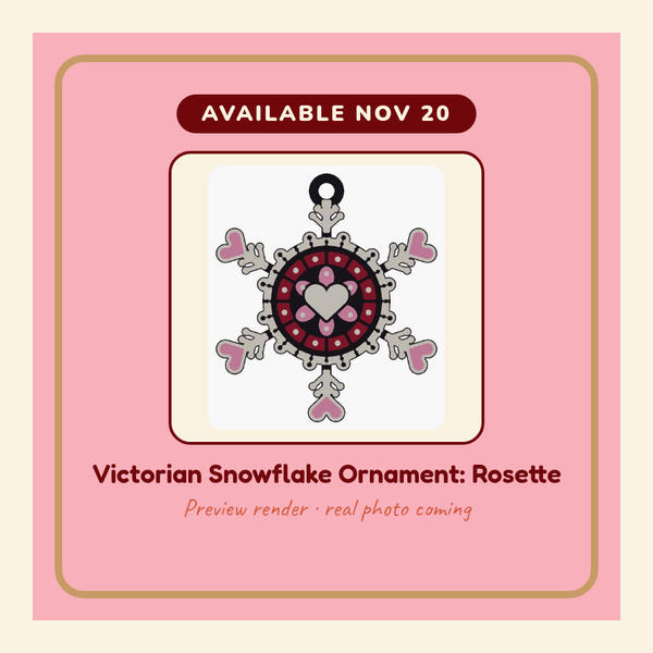 Victorian Snowflake Ornament: Rosette Preview render: Victorian Snowflake Ornament: Rosette