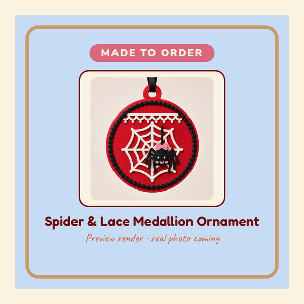 Spider & Lace Medallion Ornament Preview render: Spider and Lace Medallion Ornament