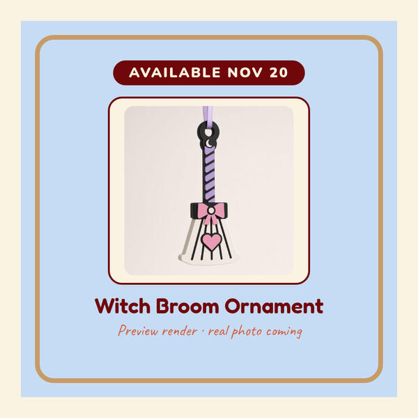 Witch Broom Ornament Preview render: Witch Broom Ornament