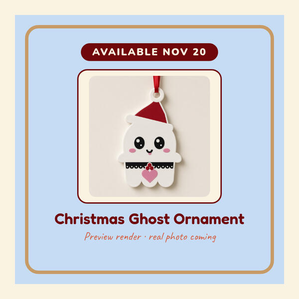 Christmas Ghost Ornament Preview render: Christmas Ghost Ornament