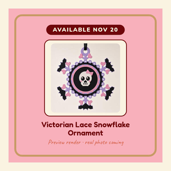 Victorian Lace Snowflake Ornament Preview render: Victorian Lace Snowflake Ornament