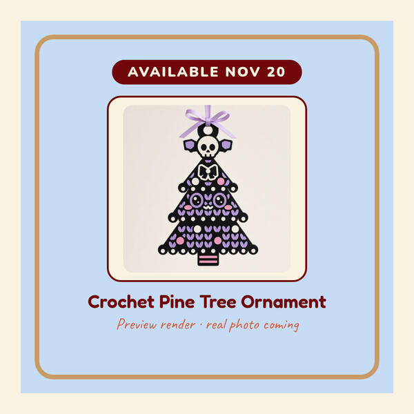 Crochet Pine Tree Ornament Preview render: Crochet Pine Tree Ornament